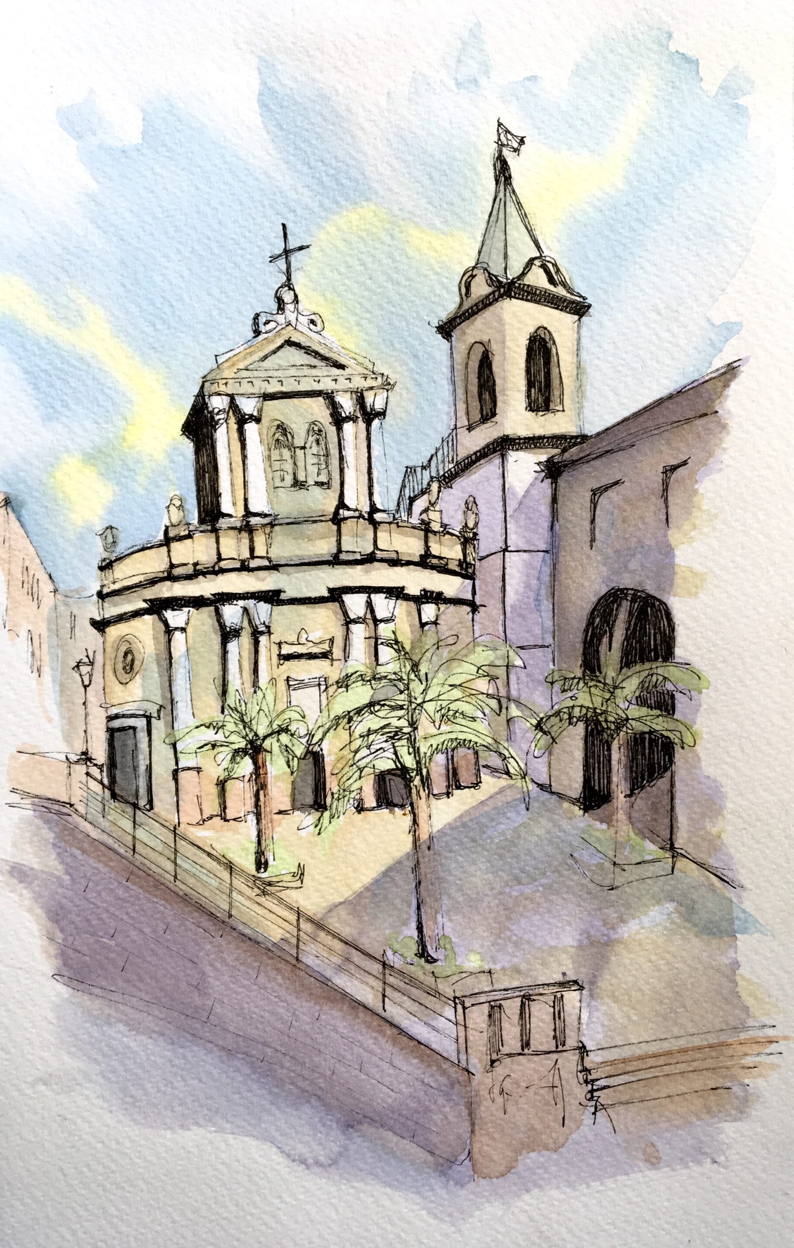 Painting of the Church of Our Lady in Sambuca di Sicilia