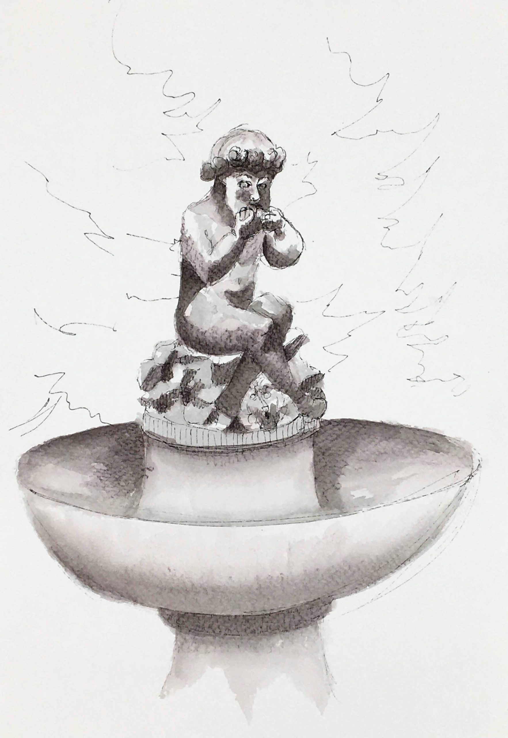 Sketch of a Statue from the Garden of Villa Pisani of Stra