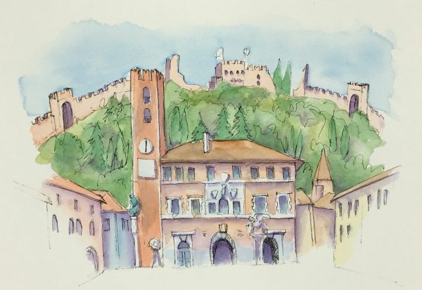 Painting of The Chess Square of Marostica
